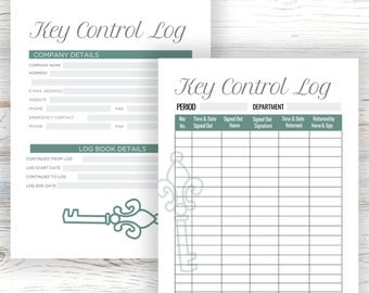 Key Tracker Form, Printable Log for Property Management, Landlord Forms, Sign in and Check Out Key Log, Pool Key Exchange, Maintenance Log