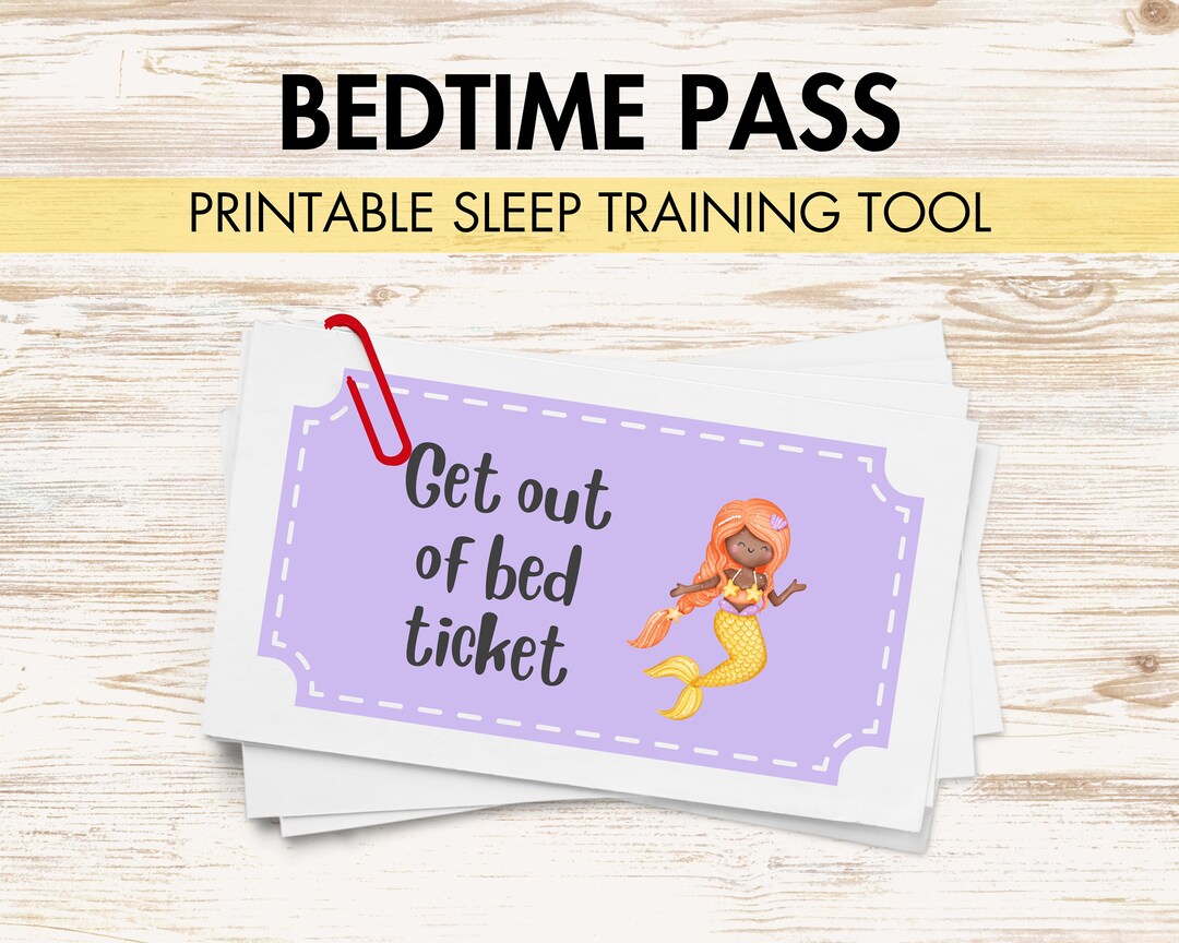 Bedtime Pass for Sleep Training Toddlers Printable Get Out of - Etsy