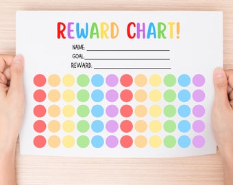 Printable Rainbow Reward Chart for Kid Sticker Chart Positive Behavior Teen Reward System Classroom Sticker Chart Homeschool Teach Resource