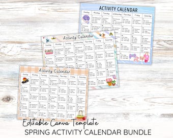Activity Calendar Canva Template for Recreation Director, Bulletin Board Theme for Long Term Care Senior Living or Disability Day Program