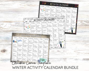 Activity Calendar Canva Template for Recreation Director, Bulletin Board Theme for Long Term Care Senior Living or Disability Day Program