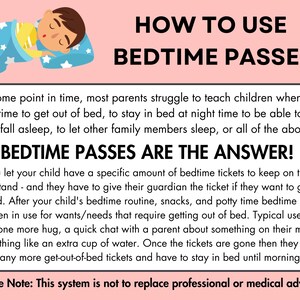 Bedtime Pass for Sleep Training Kids Printable Tool How to Get Toddler ...