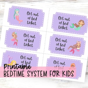 Bedtime Pass, Get Out of Bed Ticket, Stay in Own Bed Incentive Program Sleep Training Toddlers, Bedtime Routine Printable, Encourage Sleep