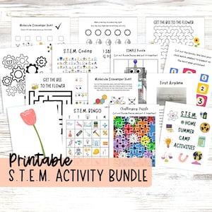 Stem Activity Bundle Printable Pack For Kid Multiple Ages Include