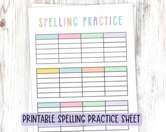 Afdrukbaar spellingwerkblad Spellingoefening Hulpmiddel voor leraar Thuisonderwijs Activiteit Spellinglijst voor spellingtest Handschriftoefening