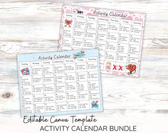 Activity Calendar Canva Template for Recreation Director, Bulletin Board Theme for Long Term Care Senior Living or Disability Day Program