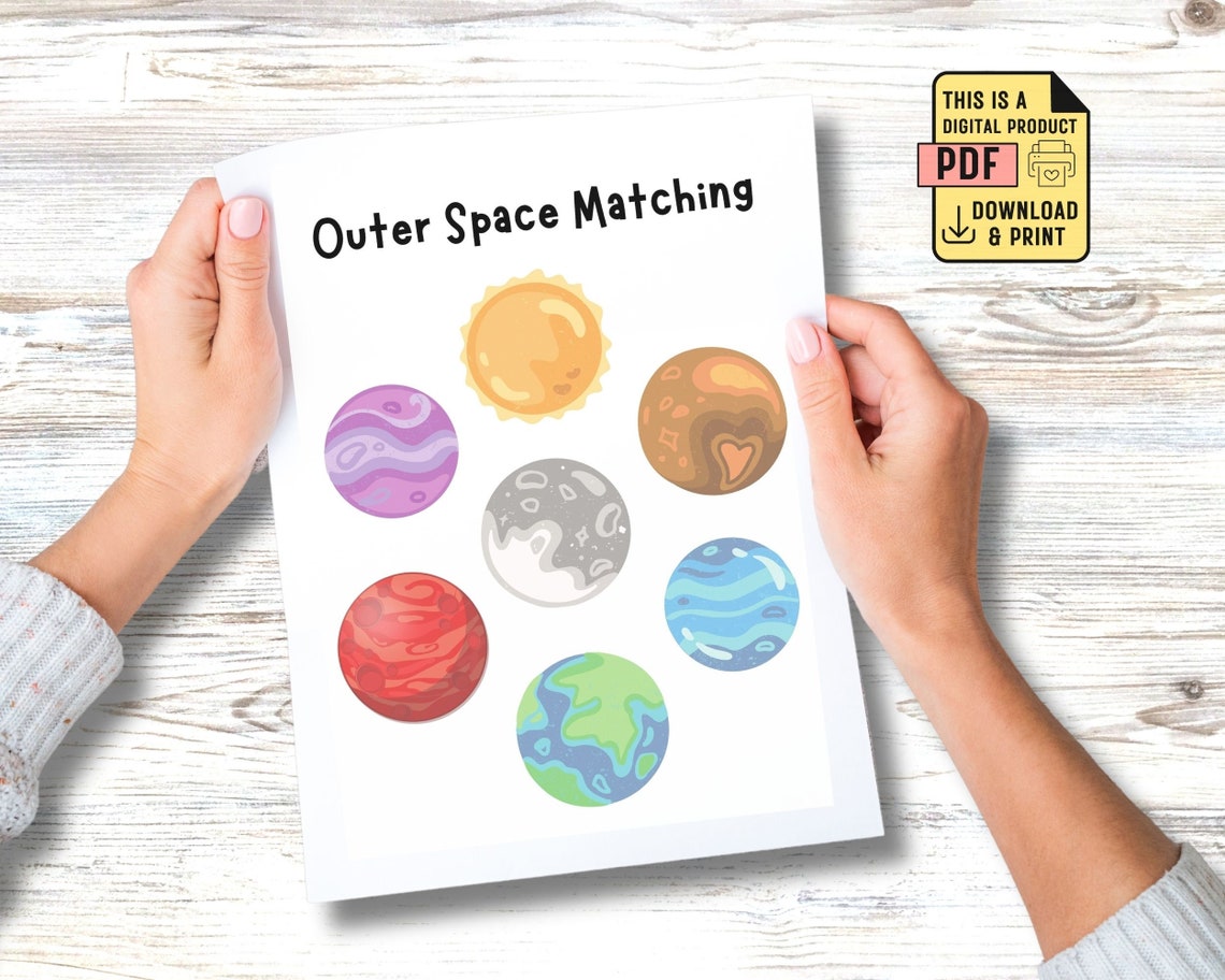 Printable Matching Game for Preschool Planets in Space Kids - Etsy