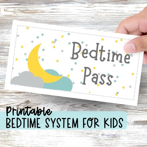 Bedtime Pass for Sleep Training Toddlers Printable Get Out of Bed Ticket Sleep Training System for Kids Teach Child to Stay in Bed at Night
