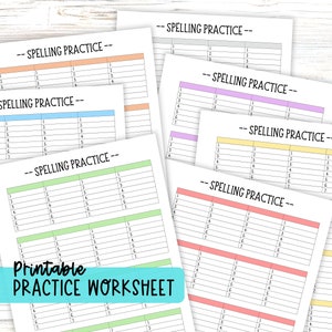 Spelling Practice Worksheet for Homework at Home Practice Spelling List for Spelling Test Sight Words Worksheet Handwriting Practice
