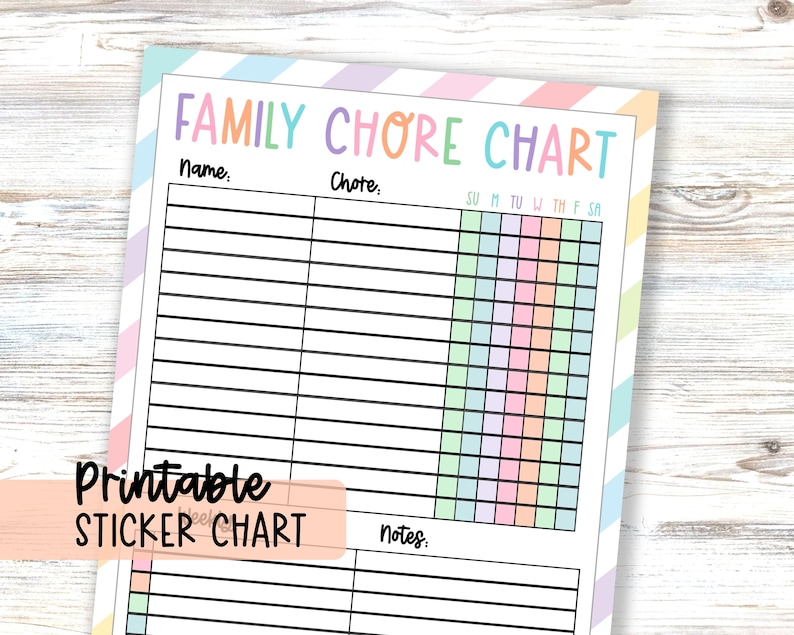 Chore Chart Bundle: Weekly Responsibilities List, Daily Chore Chart for ...