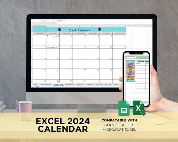 2025 January Calendar Excel Printable Bookmarks