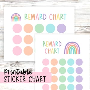 Printable Rainbow Reward Chart for Kid Sticker Chart Positive Behavior Reward System Classroom Sticker Chart Homeschool Teacher Resource