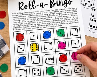 Roll-a-Bingo, Printable Dice, Bingo Boards & Protocol, Group Games for Senior Living Long Term Care, Life Enrichment.  Activity Director