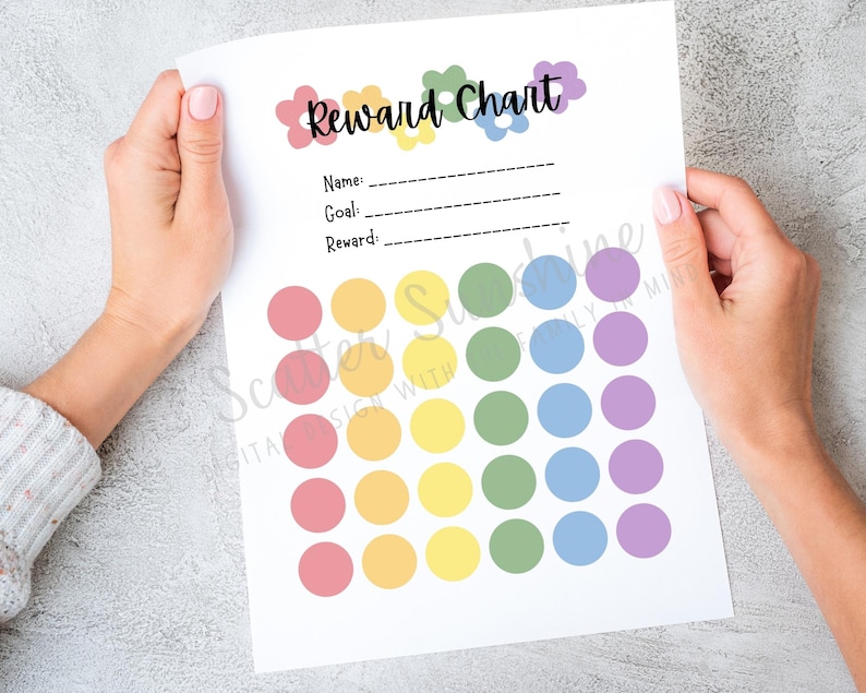 Editable Reward Chart for Kid Sticker Chart for Positive Etsy