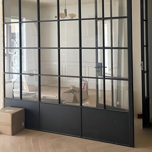 Custom Mid Century Modern French Style Aluminum Glass Wall Divider and ...