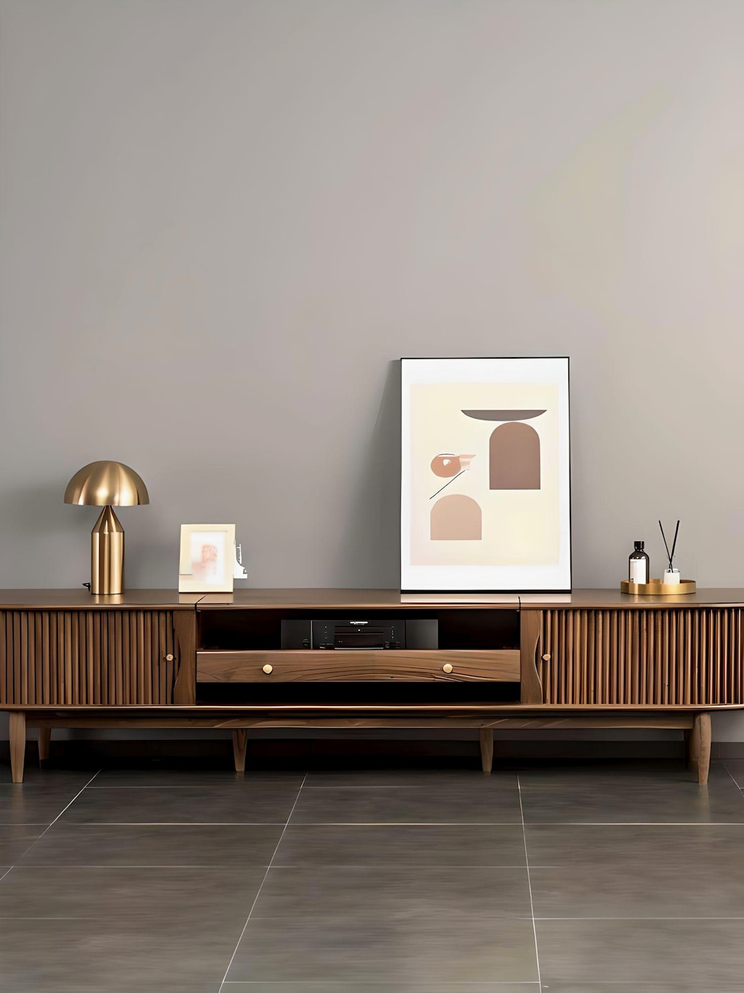 Custom Mid Century Walnut Media Stand for Short Throw Projector Etsy