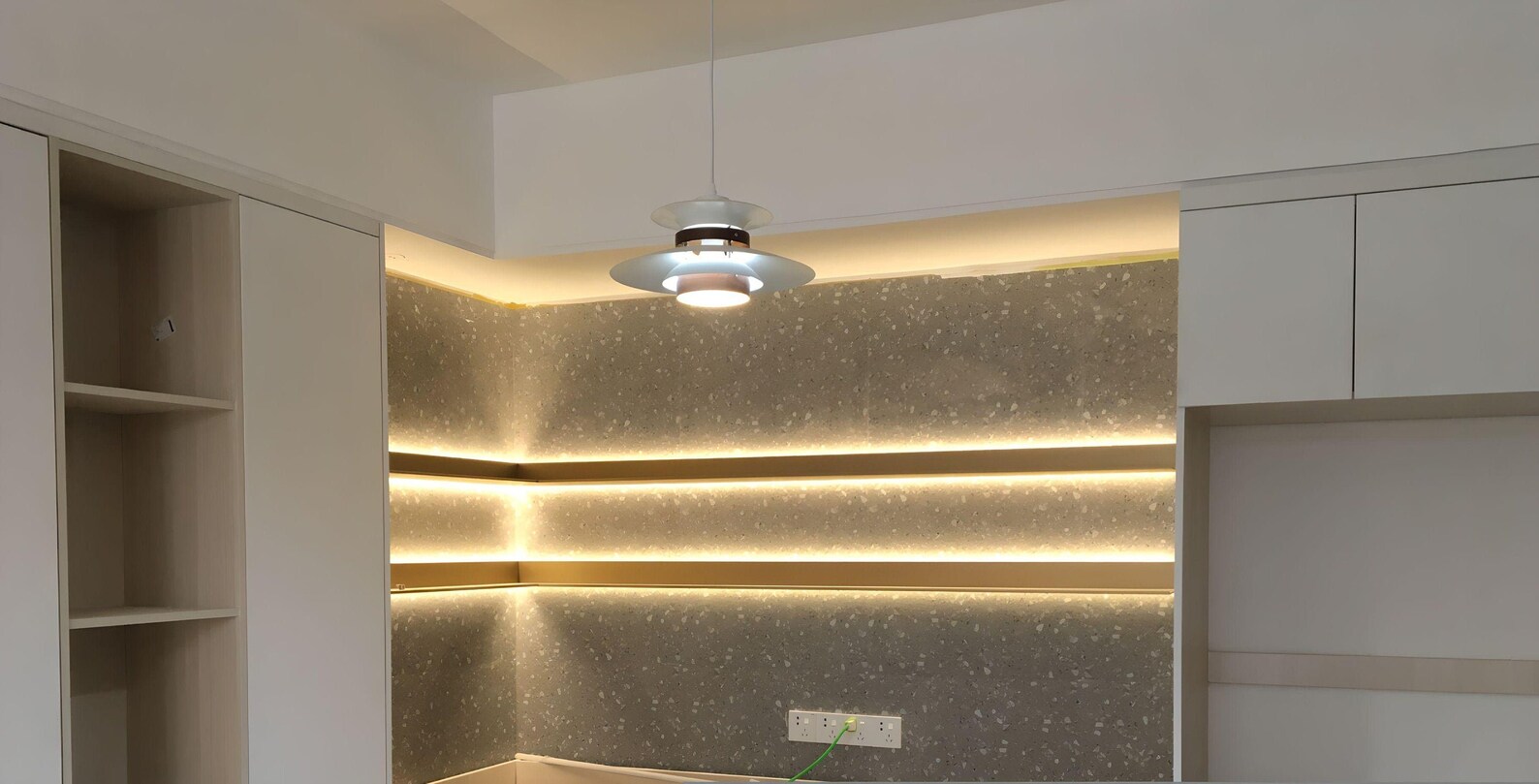 L Shape LED Recessed Floating Shelves for Corner Walls Etsy