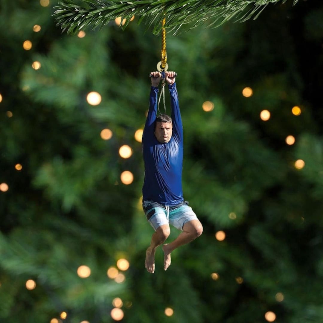 I Think You Should Leave Zip Line Acrylic Christmas Ornament, Funny Meme Ornament Christmas Tree