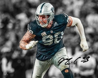 Maxx Crosby Las Vegas Raiders Signed Photo Autograph Print Poster Wall Art Home Decor