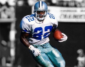Reebok Men's Blue White NFL Dallas Cowboys Emmitt Smith #22 Jersey