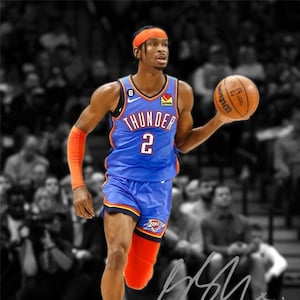 Shai Gilgeous-Alexander Oklahoma City Thunder OKC Signed Photo Autograph Print Poster Wall Art Home Decor