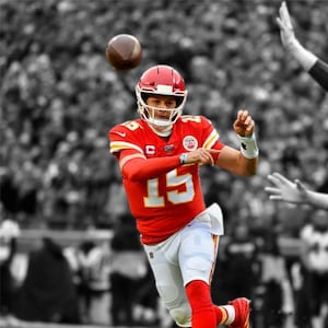 Patrick Mahomes Kansas City Chiefs Epic Throw, photo autographe signée, impression d&#39;affiches d&#39;art mural, décoration d&#39;intérieur