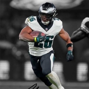 Saquon Barkley signierte Foto Autogramm Druck Poster Wand Kunst Home Decor