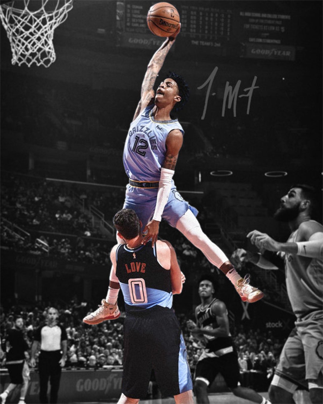 ジャ・モラント モンスター ダンク サイン入り写真 サイン プリント