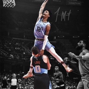 Ja Morant Monster Dunk Signed Photo Autograph Print Poster Wall Art Home Decor