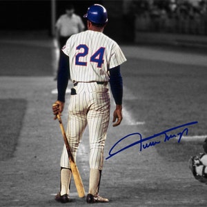 Willie Mays, légende des Mets de New York, autographe photo signé, impression d'affiches d'art mural, décoration d'intérieur
