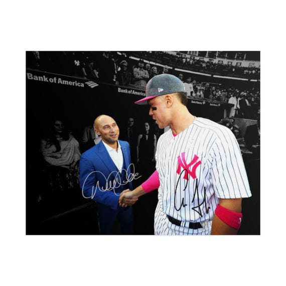 Derek Jeter Aaron Judge Signed Photo Print Autograph Wall Art