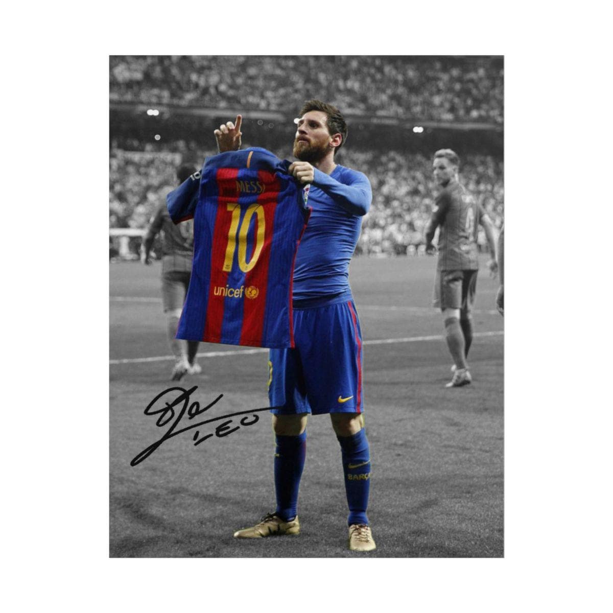 Lionel Messi Epic Goal Celebration Signed Photo Print Autograph
