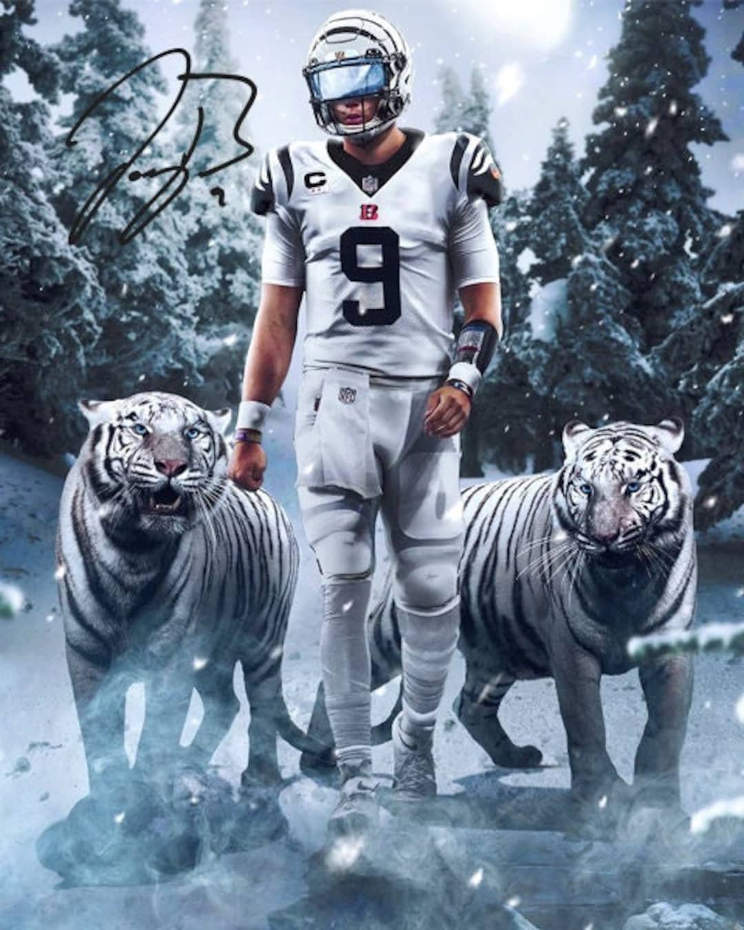 Joe Burrow Cincinnati Bengals Signed Photo Autograph Print Poster