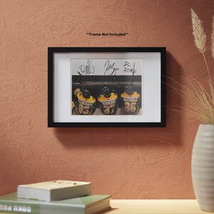 Patrice Bergeron Brad Marchand David Pastrnak Boston Bruins Signed Photo Autograph Print Poster Wall Art Home Decor image 5