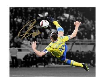 Zlatan Ibrahimovic Bicycle Kick Sweden Soccer Legend Signed Photo