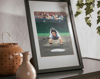 Pete Rose Super Dive Cincinnati Reds Legend Signed Photo Autograph