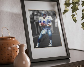 川久保ジョイ 写真 額装済 約42x42cm サイン入りシール ED7 Troy Aikman Dallas Cowboys Legend Signed Photo Autograph Print