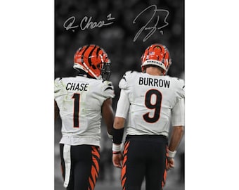 Joe Burrow Ja'marr Chase Signed Digital Poster Wall Art Home Decor (Instant Digital Download)