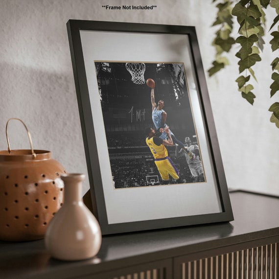 Ja Morant Memphis Grizzlies Over Anthony Davis Signed Photo