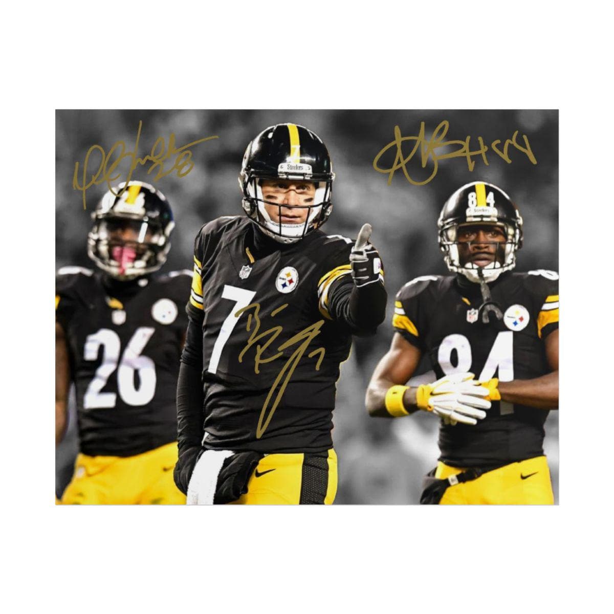 Sven Gerbeth（スヴェン・ゲルベト） ビオラ｜2023年｜直筆サイン｜ Ben Roethlisberger Antonio Brown Le'veon Bell Signed Photo Print