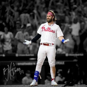 Bryce Harper Philadelphia Phillies Inside the Park Home Run Signed Photo Autograph Print Poster Wall Art Home Decor