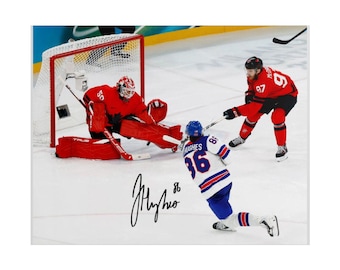 Jack Hughes the Golden Goal Signed Photo Print Autograph Wall Art