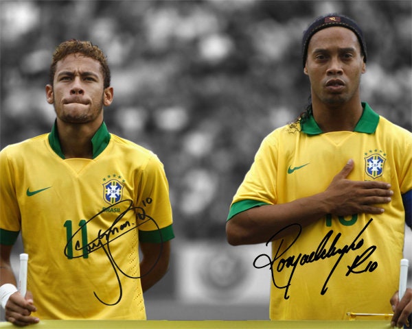 Ronaldinho Neymar Jr Brazil Soccer Superstars Signed Photo Autograph Print  Poster Wall Art Home Decor - Etsy New Zealand