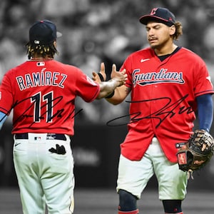 Jose Ramirez Josh Naylor Cleveland Guardians Signed Photo Autograph Print Poster Wall Art Home Decor