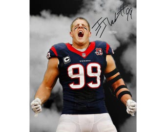JJ Watt Photo Autograph Print Poster Wall Art Home Decor