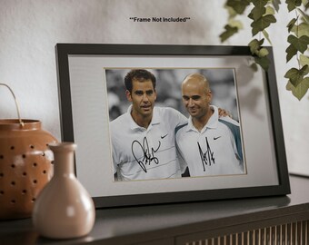 Pete Sampras Andre Agassi Tennis Legends Signed Photo Autograph
