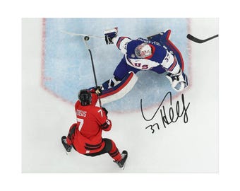 Connor Hellebuyck Miracle Stick Save Signed Photo Print Autograph Wall Art