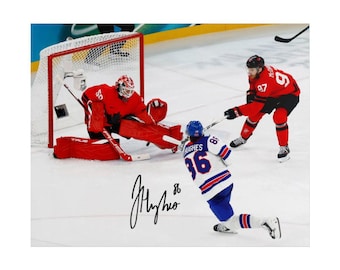 Jack Hughes the Golden Goal Signed Photo Autograph Print Poster Wall Art Home Decor