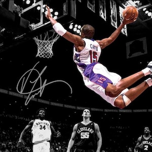 Vince Carter Toronto Raptors Legend Iconic Dunk Firmato Foto Autografo Stampa Poster Arte da Parete Decorazione per la Casa