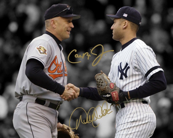 Derek Jeter Cal Ripken Jr New York Yankees Baltimore Orioles Hof